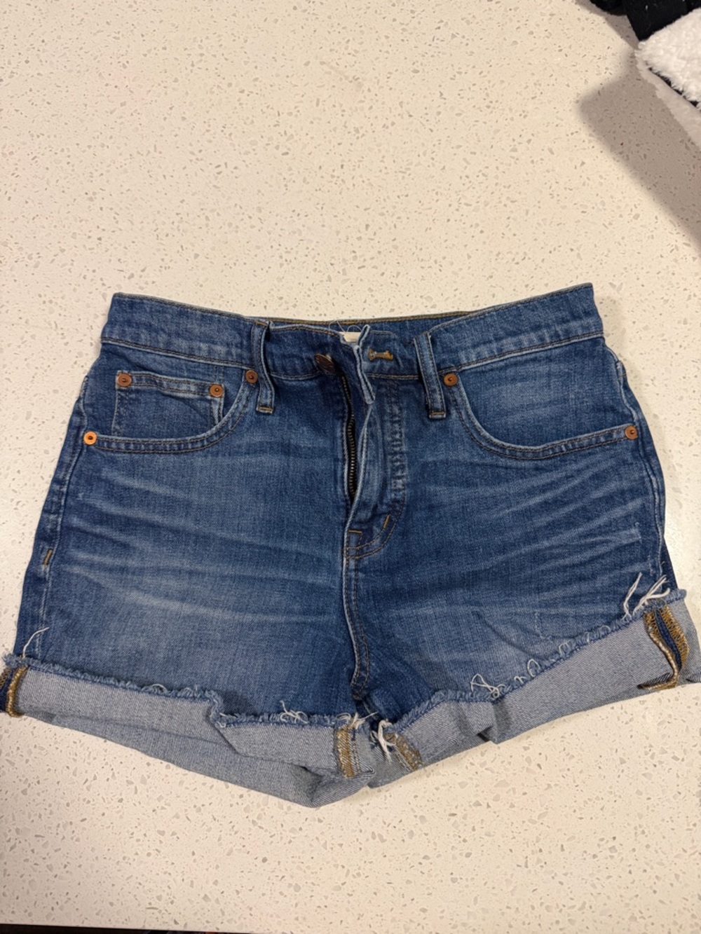 Madewell Blue Rolled-Hem Denim Shorts
